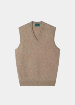 Norfolk Men's Lambswool Slipover In Cobble - Classic Fit