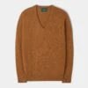 Hampshire Lambswool Jumper In Gazelle - Classic Fit -Elegant Wear World 050A65 HAMPSHIRE CLASSIC SADDLE SHOULDER VEE GAZELLE 01