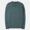 Dorset Men's Lambswool Jumper In Caspian - Classic Fit -Elegant Wear World 050A67 DORSET CLASSIC SADDLE SHOULDER CREW CASPIAN 01