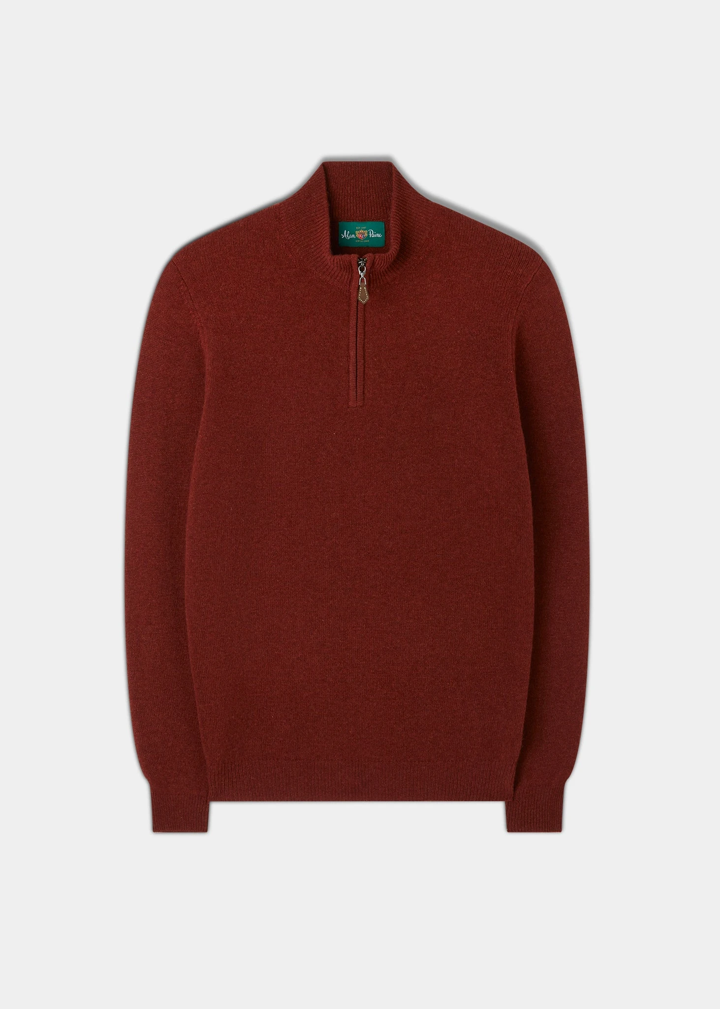 Sutherland Lambswool 1/4 Zip Jumper In Sienna - Regular Fit 1 Sutherland Lambswool 1/4 Zip Jumper In Sienna - Regular Fit