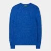 Honley Cotton Cashmere Cable Knit Jumper In Regatta -Elegant Wear World 096a19 honley mens cotton cashmere cable knit jumper regatta