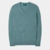 Haddington Cashmere Jumper In Caspian - Regular Fit 18 Haddington Cashmere Jumper In Caspian - Regular Fit -Elegant Wear World 101U62 HADDINGTON VEE NECK CASPIAN 01