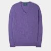 Haddington Cashmere Jumper In Heliotrope - Regular Fit 13 Haddington Cashmere Jumper In Heliotrope - Regular Fit -Elegant Wear World 101U62 HADDINGTON VEE NECK HELIOTROPE 01