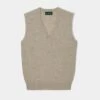 Erin Luxury Vee Neck Tank Top In Porridge -Elegant Wear World 121B83 LADIES VEE NECK SLIPOVER PORRIDGE 01