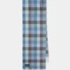 Hillclay Small Square Check Scarf In Glacier -Elegant Wear World 152358 HILLCLAY SMALL SQUARE CHECK SCARF GLACIER