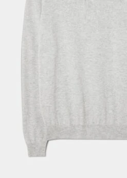 Selhurst Cotton Cashmere 1/4 Zip Jumper In Dove -Elegant Wear World 196c12 selhurst mens cotton cashmere quarter zip jumper dove 3