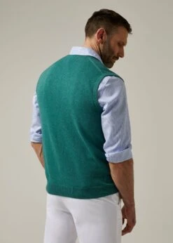 Ellerby Cotton Cashmere Slipover In Moorland -Elegant Wear World 196k07 ellerby mens vee neck slipover moorland 3