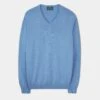 Rothwell Cotton Cashmere Jumper In Carolina Blue -Elegant Wear World 196t01 rothwell mens cotton cashmere jumper carolina blue 1