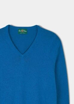 Rothwell Cotton Cashmere Jumper In Regatta -Elegant Wear World 196t01 rothwell mens cotton cashmere jumper regatta 2