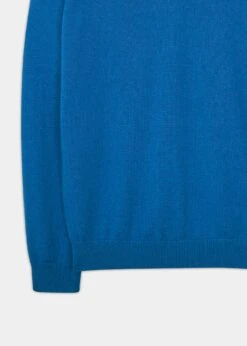 Rothwell Cotton Cashmere Jumper In Regatta -Elegant Wear World 196t01 rothwell mens cotton cashmere jumper regatta 3