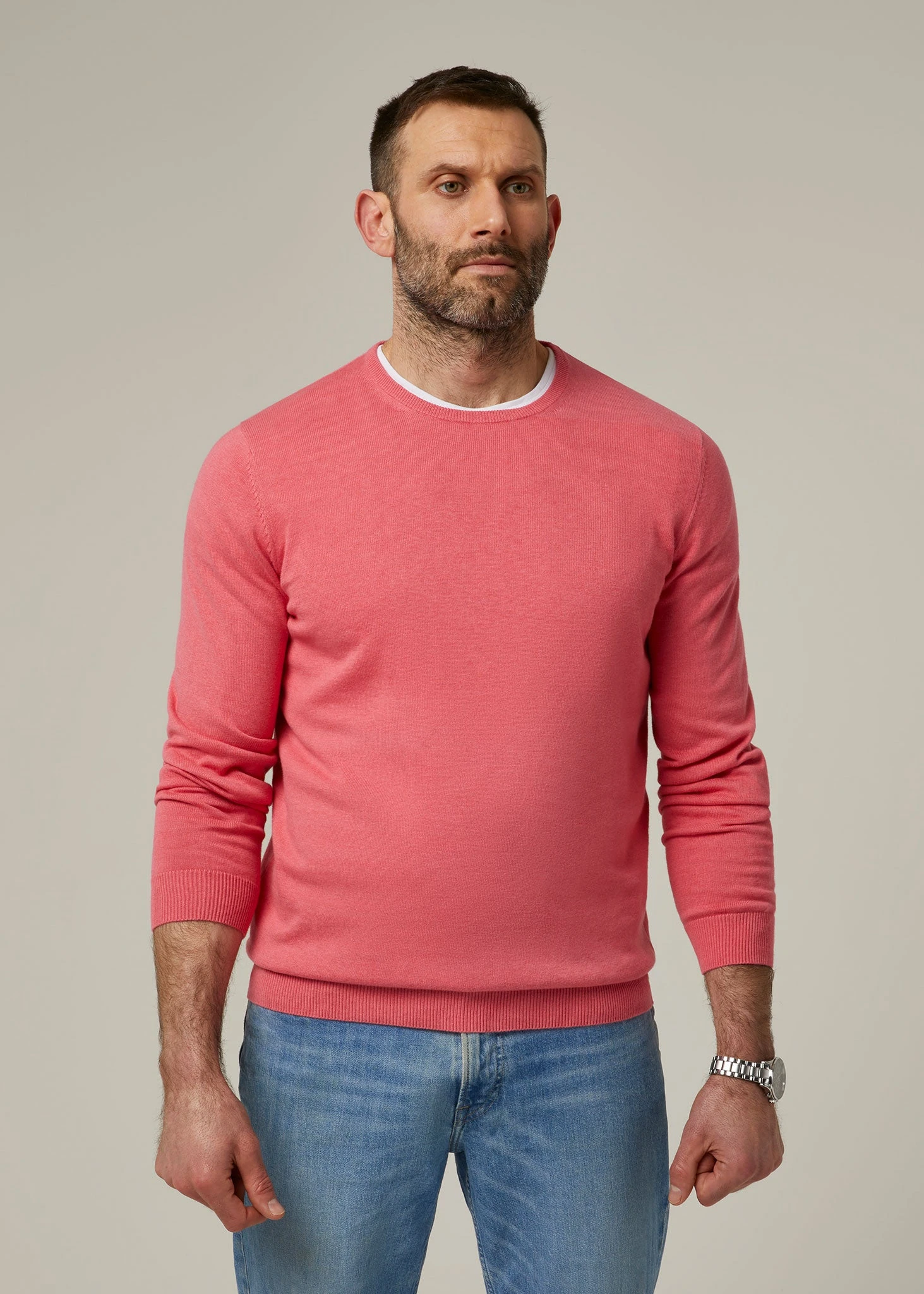 Leysmill Cotton Cashmere Jumper In Swizzle 2 Leysmill Cotton Cashmere Jumper In Swizzle - Image 2
