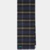 Lubmore Wool Plaid Scarf In Blue -Elegant Wear World 232043 LUBMORE LARGE PLAID SCARF BLUE 01