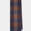 Marrick Block Check Cashmere Scarf In Orange -Elegant Wear World 632416 MARRICK BLOCK CHECK CASHMERE SCARF ORANGE