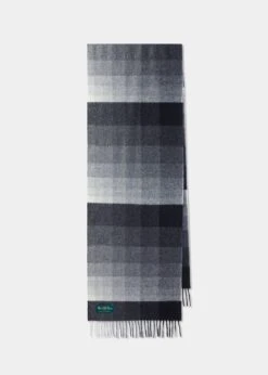 Bradfield Faded Stripe Scarf In Charcoal