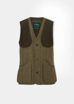 Rutland Men's Tweed Shooting Waistcoat In Oakley - Shooting Fit