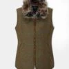 Surrey Ladies Tweed Gilet In Marsh