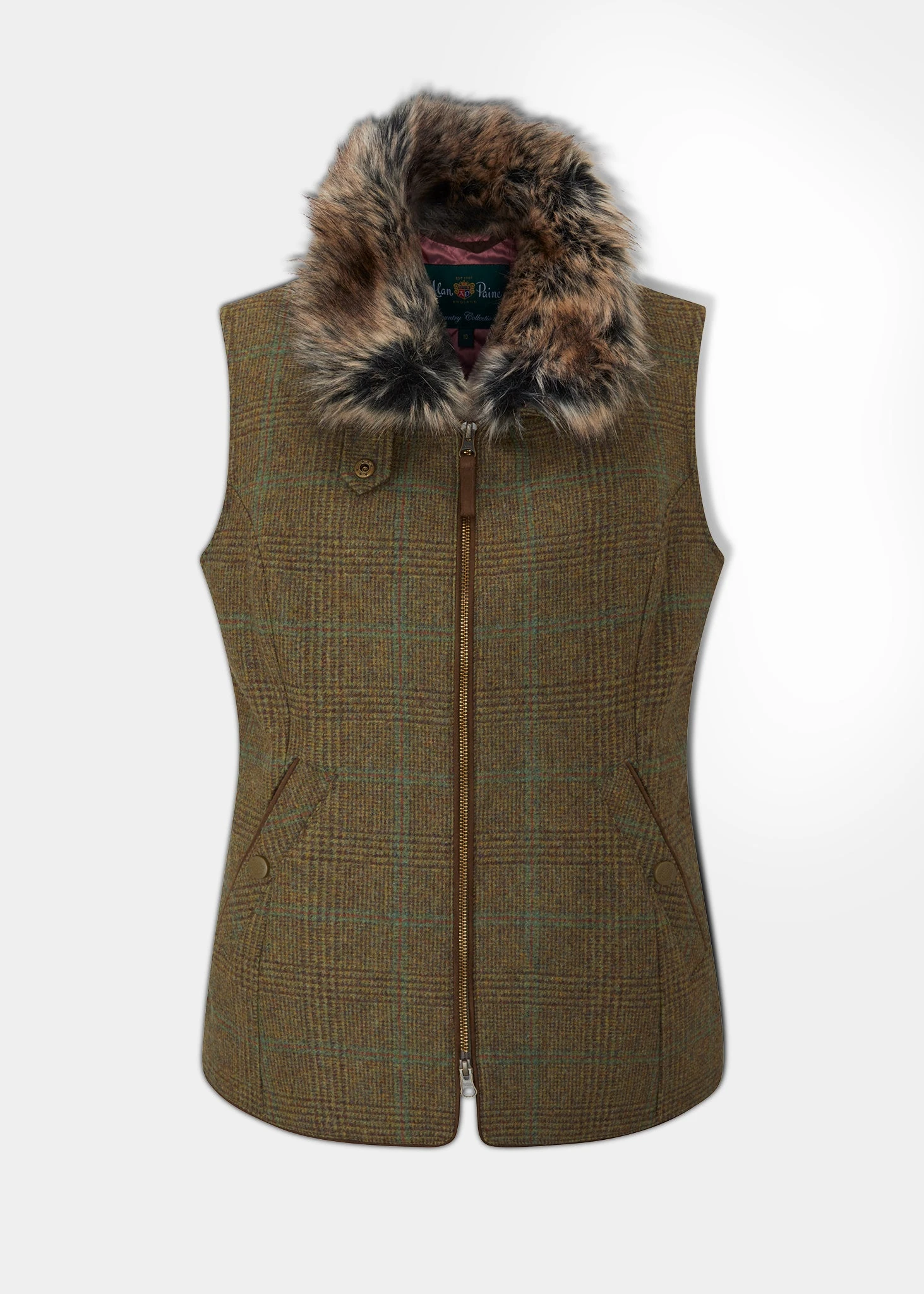 Surrey Ladies Tweed Gilet In Marsh 1 Surrey Ladies Tweed Gilet In Marsh
