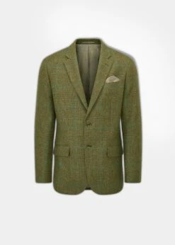 Surrey Tweed Lined Blazer In Marsh - Regular Fit