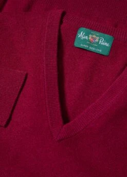 Albury Geelong Wool Jumper In Claret - Regular Fit -Elegant Wear World Albury Geelong Wool Jumper Claret