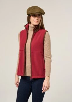 Aylsham Ladies Fleece Gilet In Cranberry - Regular Fit -Elegant Wear World Aylsham Fleece Gilet Cranberry 2