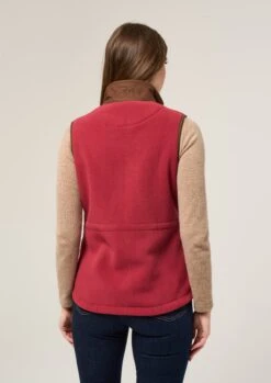 Aylsham Ladies Fleece Gilet In Cranberry - Regular Fit -Elegant Wear World Aylsham Fleece Gilet Cranberry 3