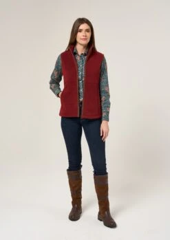 Aylsham Ladies Fleece Gilet In Bloodstone - Regular Fit -Elegant Wear World Aylsham Fleece Womens Gilet Bloodstone 1