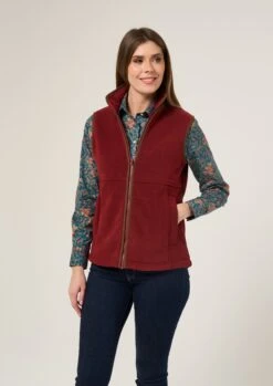 Aylsham Ladies Fleece Gilet In Bloodstone - Regular Fit -Elegant Wear World Aylsham Fleece Womens Gilet Bloodstone 3
