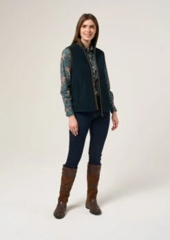 Aylsham Ladies Fleece Gilet In Dark Navy - Regular Fit -Elegant Wear World Aylsham Fleece Womens Gilet Navy 1