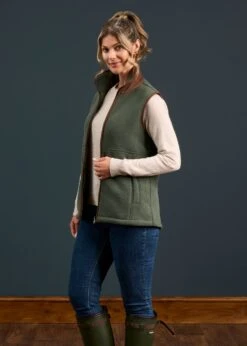 Aylsham Ladies Fleece Gilet In Cedar Green - Regular Fit -Elegant Wear World Aylsham Ladies Fleece Gilet Cedar 1