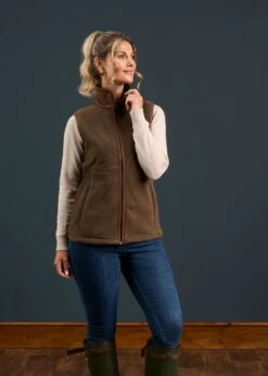 Aylsham Ladies Fleece Gilet In Pecan - Regular Fit -Elegant Wear World Aylsham Ladies Fleece Gilet Pecan 1