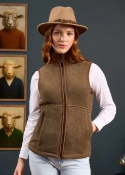 Aylsham Ladies Fleece Gilet In Pecan - Regular Fit -Elegant Wear World Aylsham Ladies Fleece Gilet Pecan 6