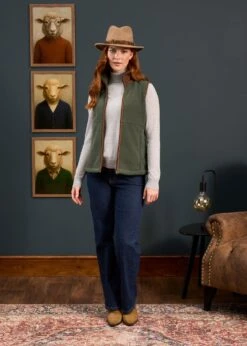 Aylsham Ladies Fleece Gilet In Cedar Green - Regular Fit -Elegant Wear World Aylsham Laides Fleece Gilet Cedar 9