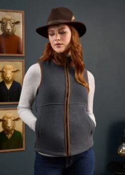 Aylsham Ladies Fleece Gilet In Gunmetal - Regular Fit -Elegant Wear World Aylsham Laides Fleece Gilet Gunmetal 3