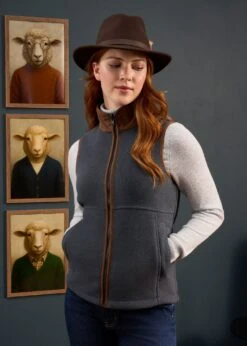 Aylsham Ladies Fleece Gilet In Gunmetal - Regular Fit -Elegant Wear World Aylsham Laides Fleece Gilet Gunmetal 4