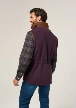 Aylsham Men's Fleece Gilet In Plum - Regular Fit -Elegant Wear World Aylsham Mens Fleece Gilet Plum 2