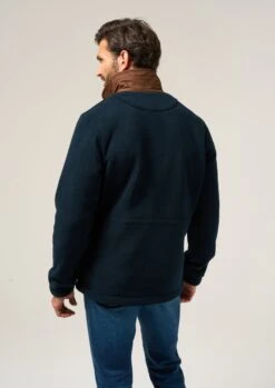 Aylsham Men's Fleece Windblock In Dark Navy - Regular Fit -Elegant Wear World Aylsham Mens Fleece Jacket Navy 3 cb67b189 0d53 4958 992f 262a4557c990