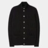 Landford Men's Lambswool Buttoned Jumper In Black - Regular Fit