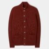 Landford Men's Lambswool Buttoned Jumper In Sienna - Regular Fit -Elegant Wear World B50U15 LANDFORD BUTTON FRONT LS MOCK NECK SIENNA 01