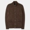 Landford Men's Lambswool Buttoned Jumper In Tobacco - Regular Fit -Elegant Wear World B50U15 LANDFORD BUTTON FRONT LS MOCK NECK TOBACCO 01