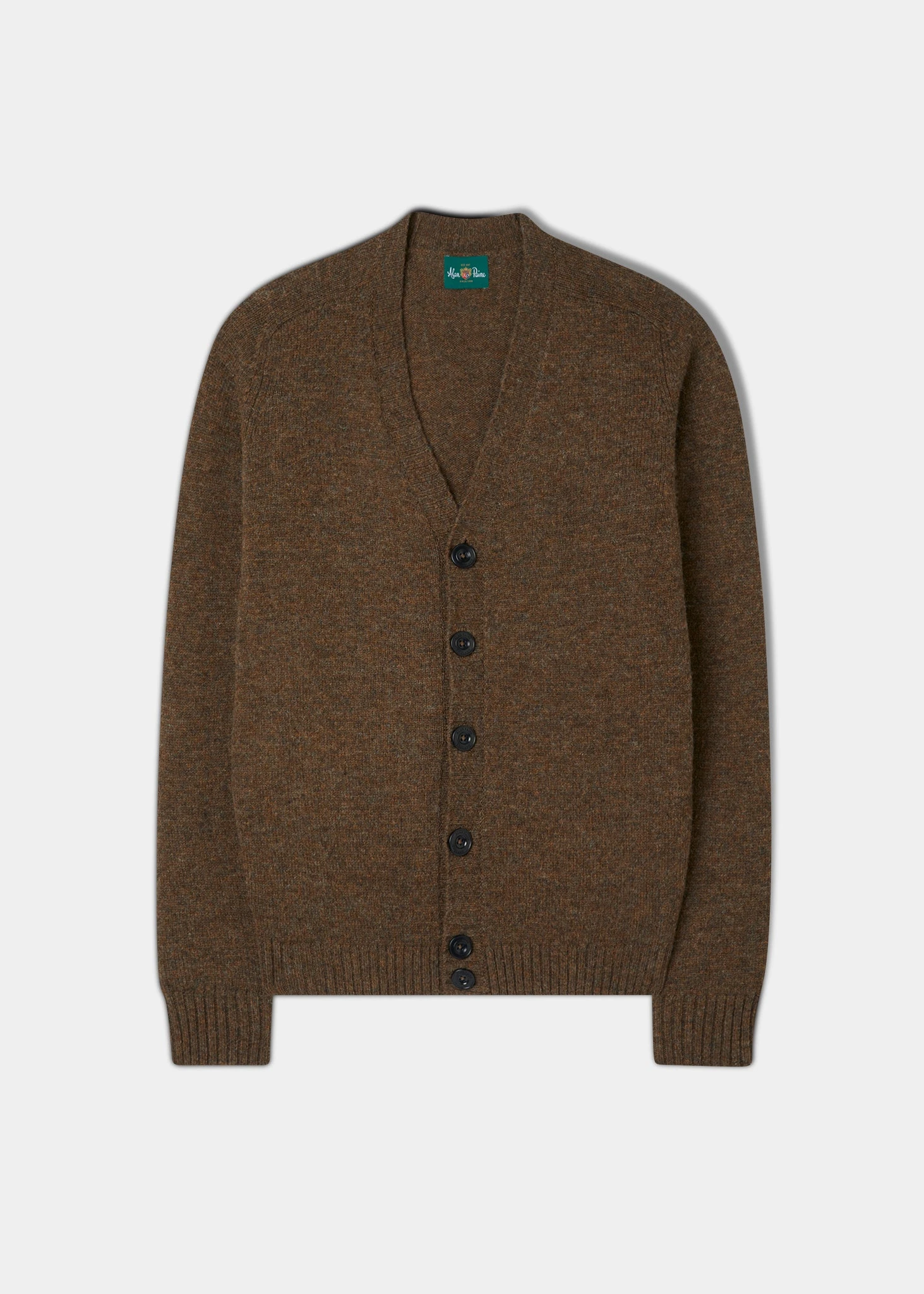 Kinloch Men's Shetland Wool Cardigan In Scots Pine 1 Kinloch Men's Shetland Wool Cardigan In Scots Pine