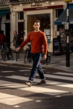 Brisbane Geelong Wool Jumper In Tiger - Regular Fit -Elegant Wear World Brisbane Geelong Wool Jumper in Tiger 4