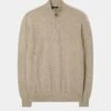 Cairns Geelong Wool 1/4 Zip Jumper In Irish Cream - Regular Fit -Elegant Wear World CAIRNS HALF ZIP NK SET IN BLOUSON IRISH CREAM 01