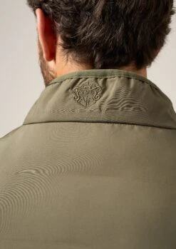 Calsall Men's Hybrid Gilet In Olive - Regular Fit -Elegant Wear World Calsall Hybrid Quilted Gilet Olive 4