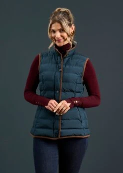 Calsall Ladies Quilted Gilet In Navy - Regular Fit -Elegant Wear World Calsall Ladies Quilted Gilet Navy 2