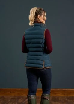 Calsall Ladies Quilted Gilet In Navy - Regular Fit -Elegant Wear World Calsall Ladies Quilted Gilet Navy 3