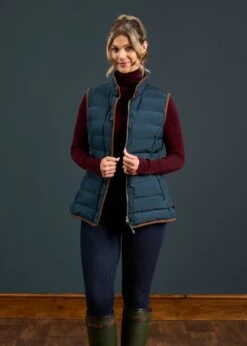 Calsall Ladies Quilted Gilet In Navy - Regular Fit -Elegant Wear World Calsall Ladies Quilted Gilet Navy 5