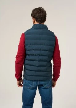 Calsall Men's Hybrid Gilet In Navy - Regular Fit -Elegant Wear World Calsall Mens Hybrid Quilted Gilet Navy 2