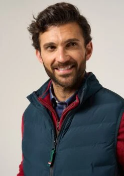 Calsall Men's Hybrid Gilet In Navy - Regular Fit -Elegant Wear World Calsall Mens Hybrid Quilted Gilet Navy 3