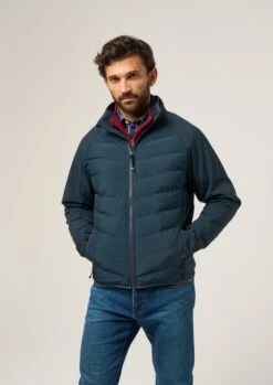 Calsall Men's Hybrid Jacket In Navy - Regular Fit -Elegant Wear World Calsall Mens Hybrid Quilted Jacket Navy 1 0667a997 fb45 4d23 99c2 8fff80d013b1