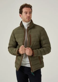 Calsall Men's Jacket In Olive -Elegant Wear World Calsall Mens Quilted Jacket Olive 3